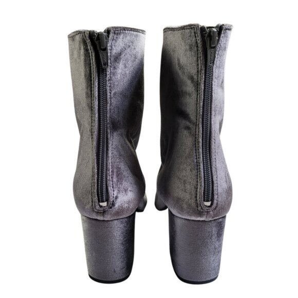 Free People Cecile Grey Velvet Ankle Boots Size 10 - Picture 5 of 16